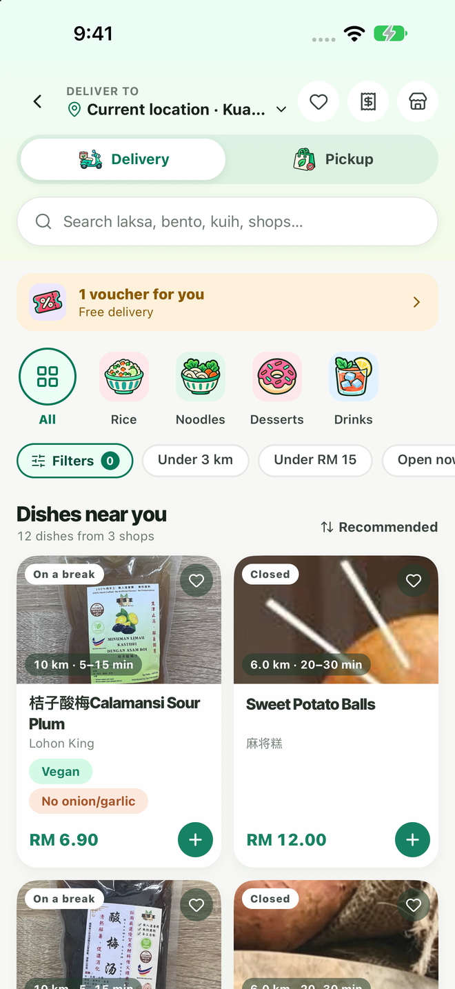 素食外卖，也能到店自取 — VegeBuddy App