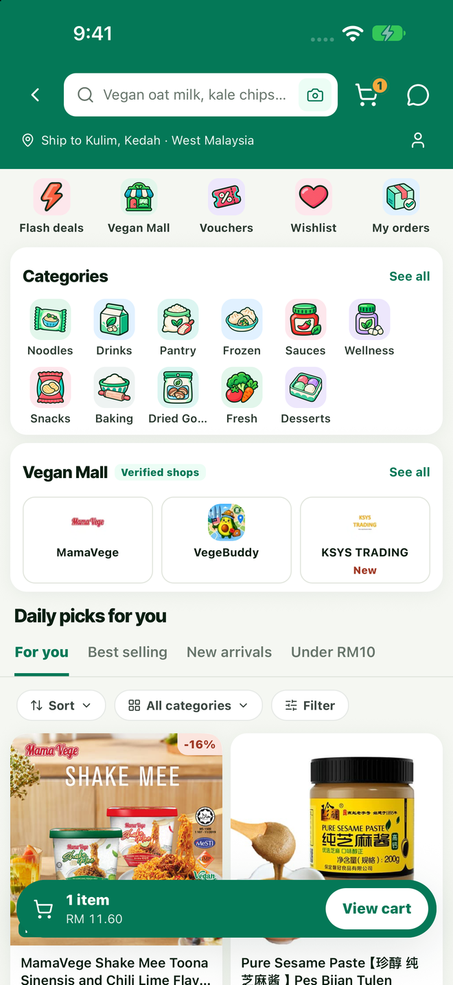 素食杂货，配送到家 — VegeBuddy App
